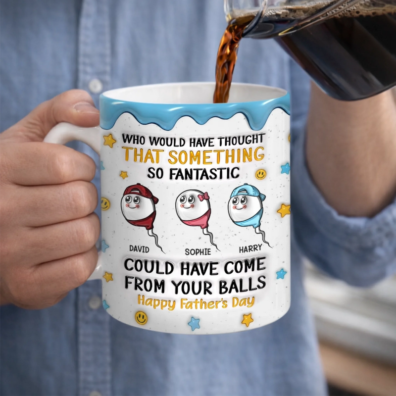 Custom 3D Inflated Effect Printed Mug - Personalized Father's Day Birthday Gifts For Dad, Grandpa - Dad Fuel Activated