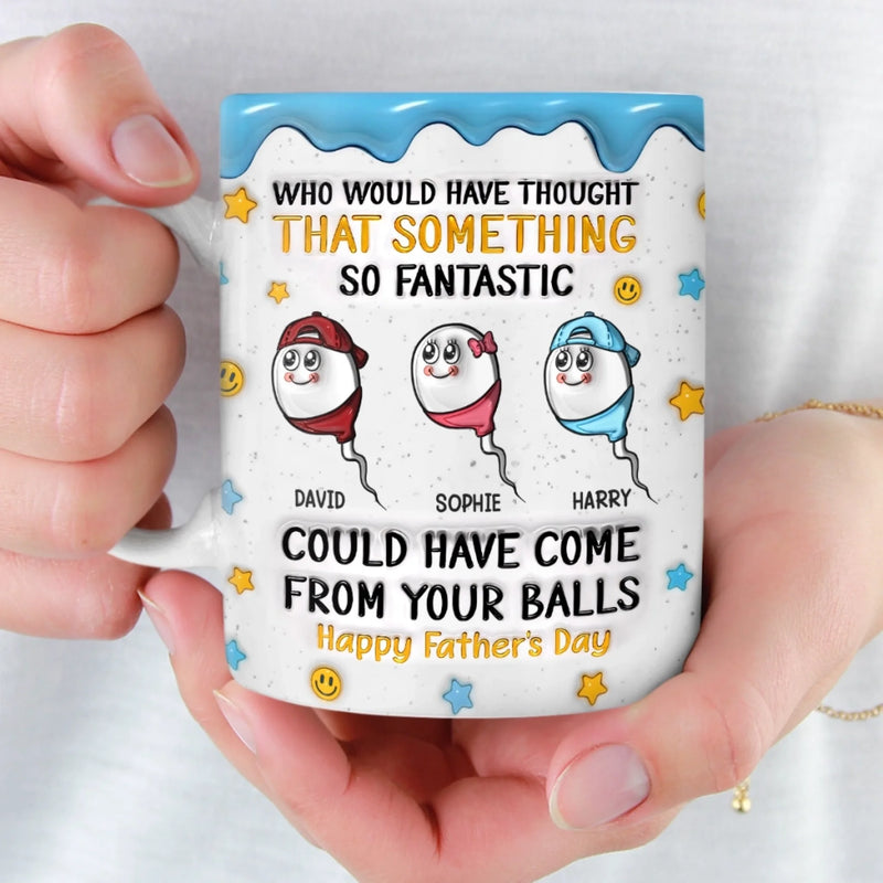 Custom 3D Inflated Effect Printed Mug - Personalized Father's Day Birthday Gifts For Dad, Grandpa - Dad Fuel Activated