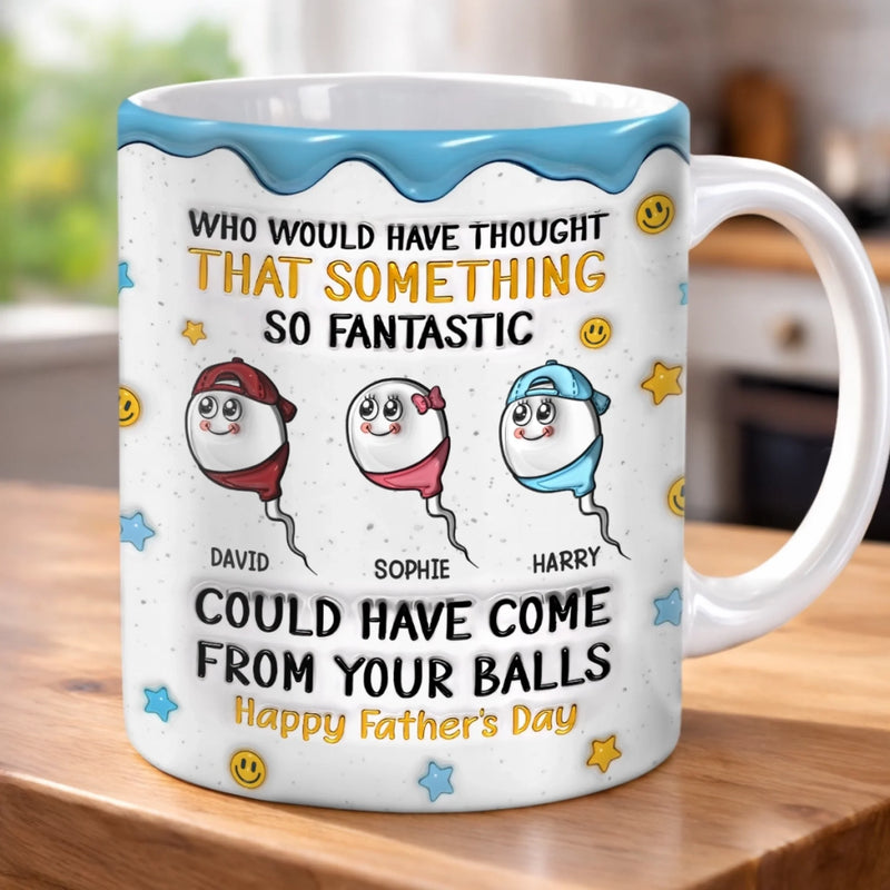 Custom 3D Inflated Effect Printed Mug - Personalized Father's Day Birthday Gifts For Dad, Grandpa - Dad Fuel Activated