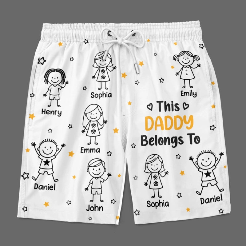 Custom Tropical Hawaiian Aloha Men Beach Shorts - Personalized Father's Day, Summer Vacation And Travel Gifts For Dad, Grandpa - Daddy Belongs To The Chaos Crew