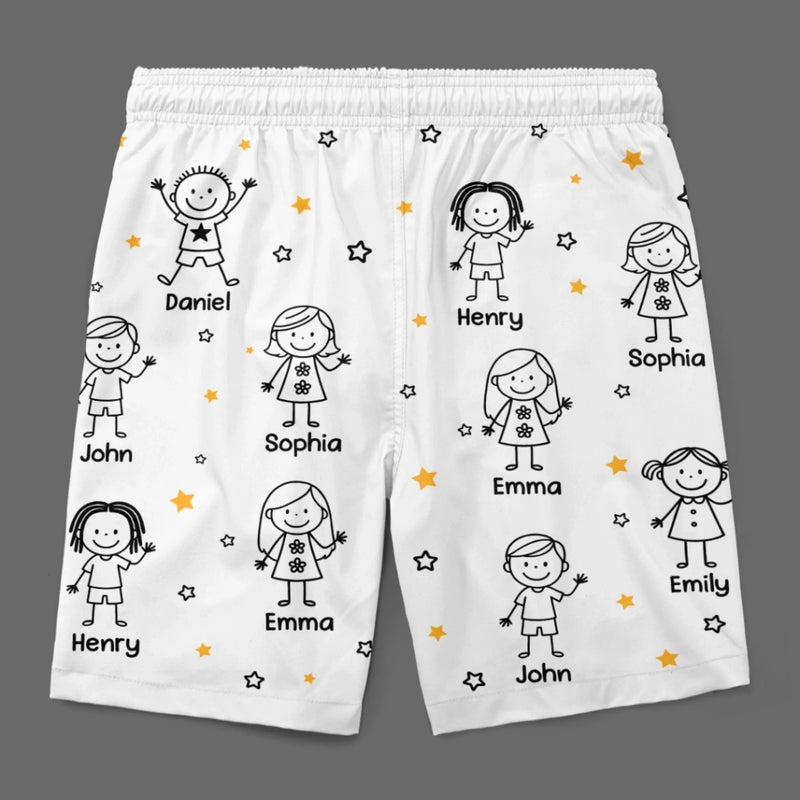 Custom Tropical Hawaiian Aloha Men Beach Shorts - Personalized Father's Day, Summer Vacation And Travel Gifts For Dad, Grandpa - Daddy Belongs To The Chaos Crew