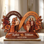Custom 2-Layered Wooden Plaque - Personalized Anniversary Wedding Gifts For Husband And Wife, Him And Her - Growing Old With You