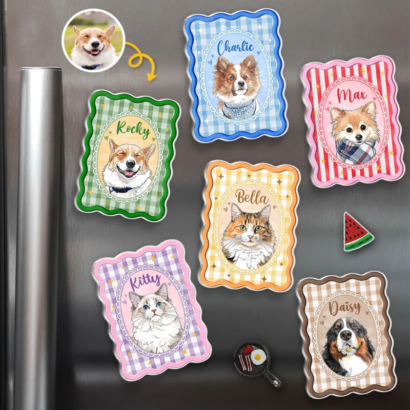 Custom Photo Acrylic Fridge Magnet - Personalized Birthday Gifts For Dog Cat Lovers, Dog Dad And Mom, Cat Owners - Furry Friend, Infinite Joy