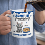 Custom Mug - Personalized Father's Day Birthday Gifts For Cat Lovers, Cat Mom And Dad - The Real Boss Lives Here