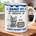 Custom Mug - Personalized Father's Day Birthday Gifts For Cat Lovers, Cat Mom And Dad - The Real Boss Lives Here