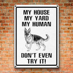 Custom Photo Home Decor Metal Sign - Personalized  Birthday Gifts For Dog Cat Lovers, Dog Dad And Mom, Cat Owners - Home Sweet Fortress