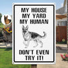 Custom Photo Home Decor Metal Sign - Personalized  Birthday Gifts For Dog Cat Lovers, Dog Dad And Mom, Cat Owners - Home Sweet Fortress