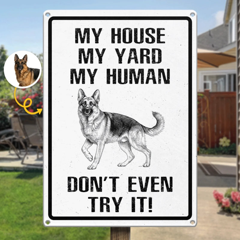 Custom Photo Home Decor Metal Sign - Personalized  Birthday Gifts For Dog Cat Lovers, Dog Dad And Mom, Cat Owners - Home Sweet Fortress