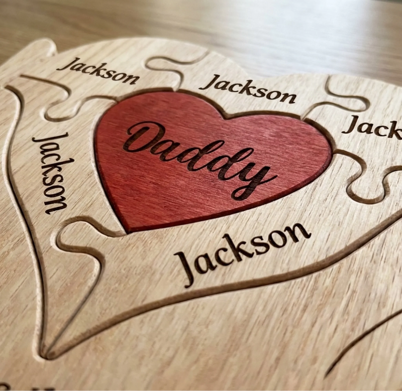 Custom Shaped Wooden Art Puzzle - Personalized Mother's Day Father's Day Birthday Gifts For Mom, Dad, Grandma, Grandpa - Love Never Fades