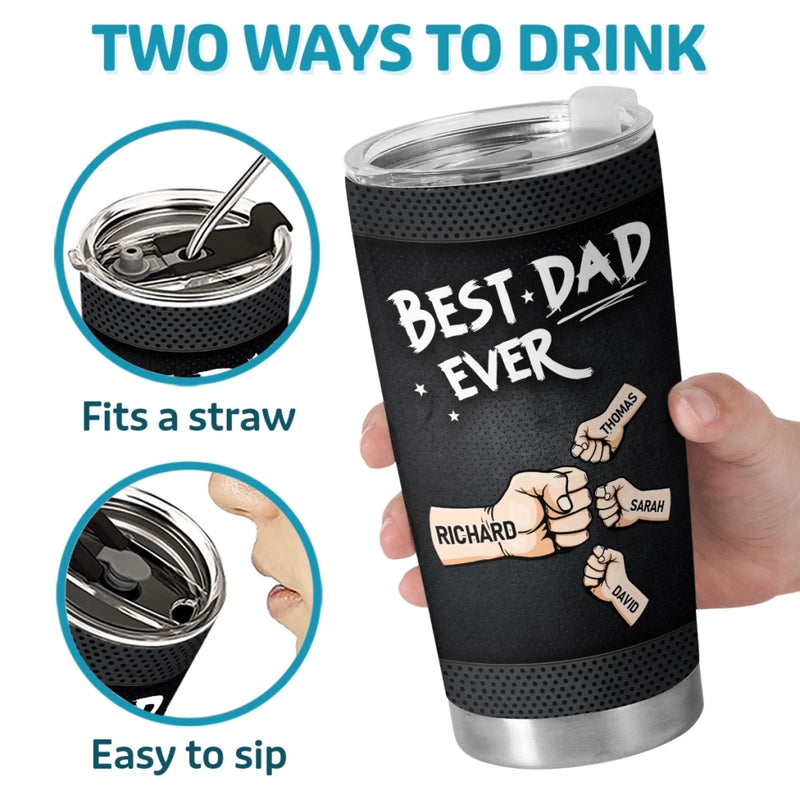 Custom Tumbler - Personalized Father's Day Birthday Gifts For Dad, Grandpa - Best Dad Ever Daily