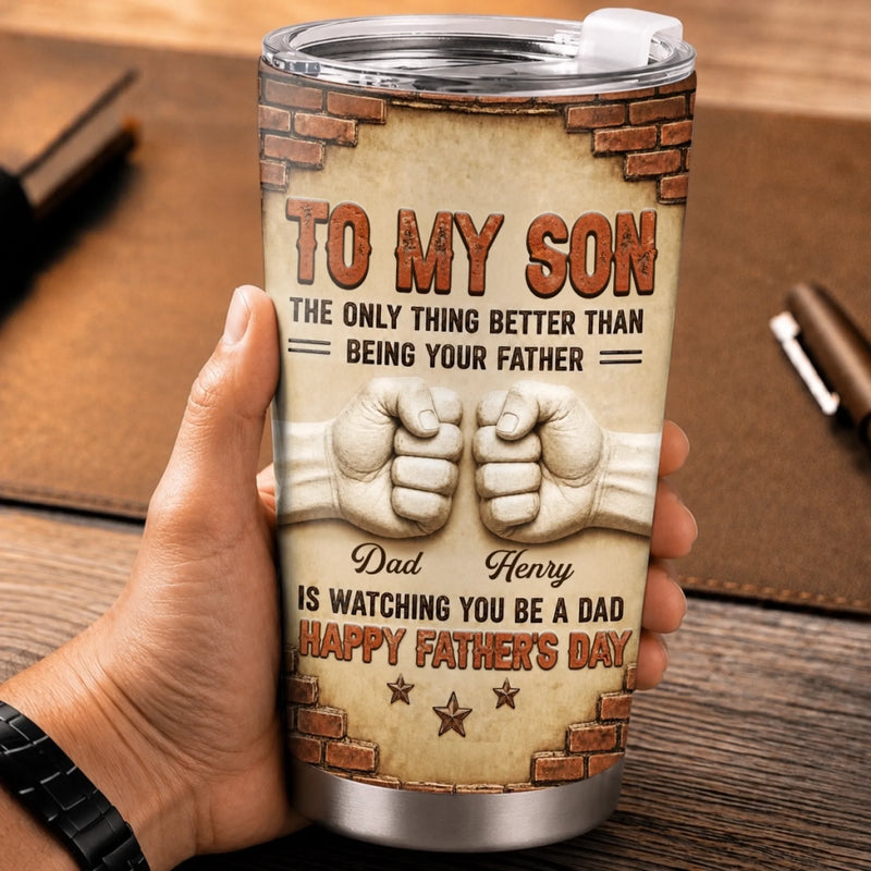 Custom Tumbler - Personalized Father's Day Birthday Gifts For Son - My Son My Forever Pride