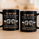 Custom Black Mug - Personalized Father's Day Birthday Gifts For Son - You’ll Always Be My Little Boy