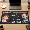 Custom Desk Mat -  Personalized Father's Day Birthday Gifts For Dad, Grandpa - Loved By Tiny Humans