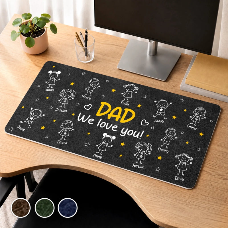 Custom Desk Mat -  Personalized Father's Day Birthday Gifts For Dad, Grandpa - Daddy’s Desk, Filled With Love