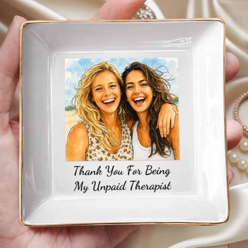 Custom Photo Jewelry Dish - Personalized Best Friend Birthday Gifts For Women, Besties, Sisters, BFF - Ride Or Die Squad