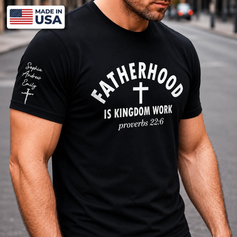 Custom T-Shirt - Personalized Father's Day Birthday Gifts For Dad, Grandpa - Fatherhood With Purpose