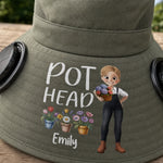 Custom Hat With Fans Solar Power - Personalized Garden Gifts For Gardeners - Let Her Garden Grow