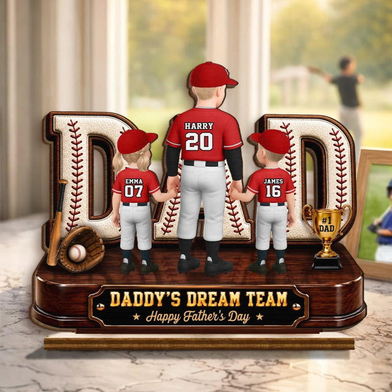 Custom 2-Layered Wooden Plaque - Personalized Father's Day Gifts For Dad, Grandpa, Baseball Lovers, Sports Fans, Sports Lovers - Baseball Is My Happy Place