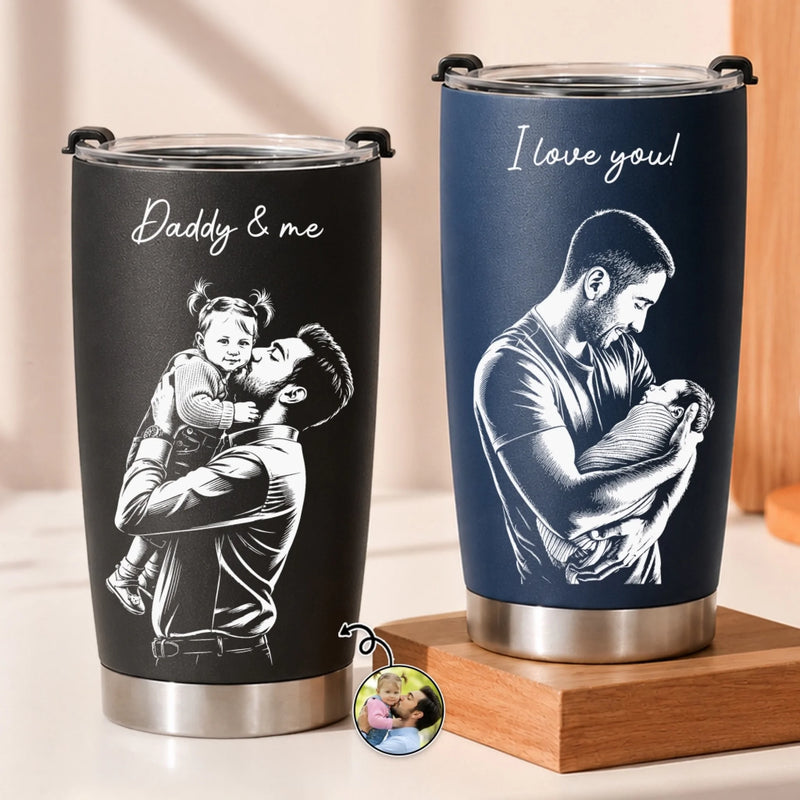 Custom Photo Tumbler - Personalized Father's Day Birthday Gifts For Dad, Grandpa - Winning Like a Legend