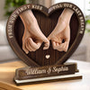 Custom 2-Layered Wooden Plaque - Personalized Anniversary Wedding Gifts For Husband And Wife, Him And Her - Your Hand In Mine