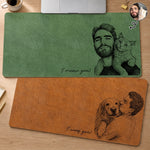 Custom Photo Desk Mat - Personalized Father's Day Birthday Gifts For Dog Cat Lovers, Dog Dad And Mom, Cat Owners - Paws On The Keyboard