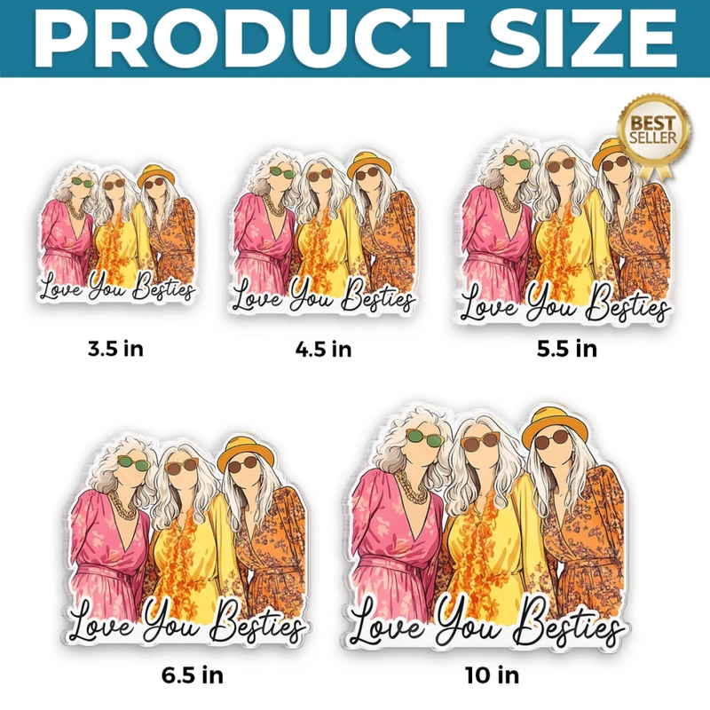 Custom Photo Acrylic Fridge Magnet - Personalized Best Friend Birthday Gifts For Women, Besties, Sisters, BFF - Chibi Version Of Us