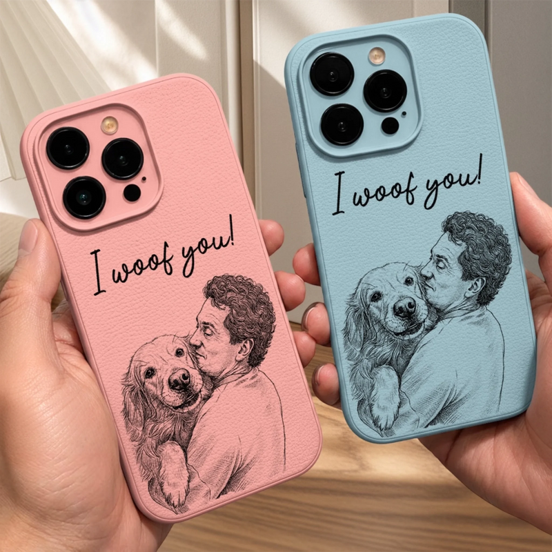 Custom Photo Leather Phone Case - Personalized Father's Day Birthday Gifts For Dog Cat Lovers, Dog Dad And Mom, Cat Owners - Best Pet Dad Ever