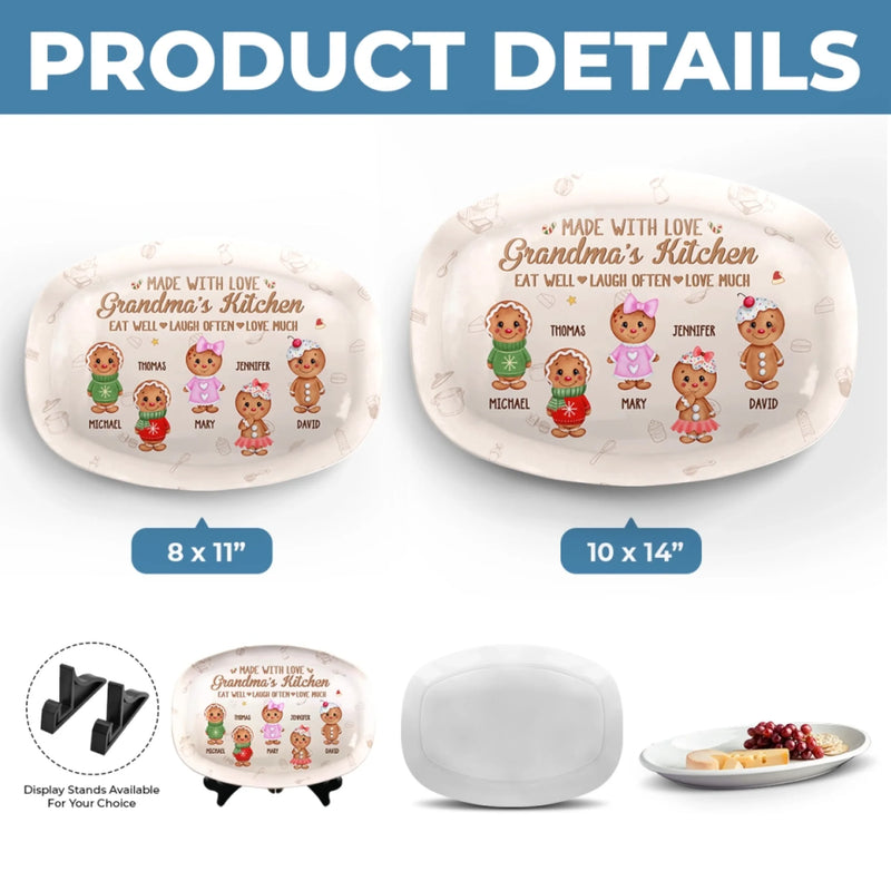 Grandma's Kitchen - Family Personalized Custom Platter - Christmas Gift For Mom, Grandma