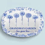 Custom Platter - Personalized Birthday Gifts For Mom, Grandma - Floral Roots Of Everlasting Love