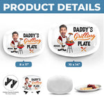Custom Photo Everything Tastes Better When Daddy Makes It - Family Personalized Custom Platter - Father's Day, Gift For Dad, Grandpa