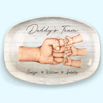 Family Means Putting Your Arms Around Each Other - Family Personalized Custom Platter - Father's Day, Gift For Dad, Grandpa