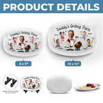 Custom Photo Serving Up Love, One BBQ At A Time - Family Personalized Custom Platter - Father's Day, Gift For Dad, Grandpa