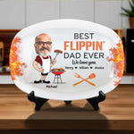 Custom Photo King Of The Grill, Hero Of The House - Family Personalized Custom Platter - Father's Day, Gift For Dad, Grandpa, Husband