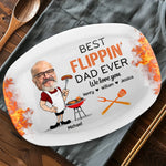 Custom Photo King Of The Grill, Hero Of The House - Family Personalized Custom Platter - Father's Day, Gift For Dad, Grandpa, Husband