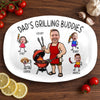 Custom Photo Platter - Personalized Father's Day Birthday Gifts For Dad, Grandpa - BBQ Bonding Time