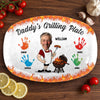 Custom Photo Platter - Personalized Father's Day Birthday Gifts For Dad, Grandpa - Dad In His Happy Place