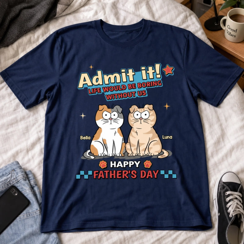 Custom Unisex T-shirt, Premium T-shirt, Hoodie - Personalized Father's Day Gifts For Cat Lovers, Cat Mom And Dad - Cat Hair, Don’t Care
