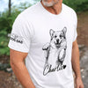 Custom Unisex T-Shirt With Design On Sleeve - Personalized Father's Day Gifts For Dog Cat Lovers, Dog Dad And Mom, Cat Owners - Happiness Starts With You