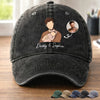 Custom Photo Vintage Washed Denim Baseball Cap - Personalized Father's Day Gifts For Dad, Grandpa - Classic Dad Energy