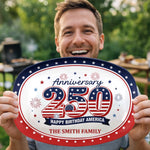 Custom Platter - Personalized America 250th Anniversary Gifts For Mom, Dad, Brother, Sister, Kids - Family Traditions Start Here