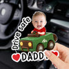 Custom Photo Acrylic Car Visor Clip - Personalized Father's Day Gifts For Dad, Grandpa - Tiny Rider, Big Love