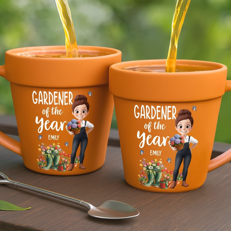 Custom Plant Pot Ceramic Mug - Personalized Garden Gifts For Gardeners - Garden Magic Maker - Flower Pot Mug