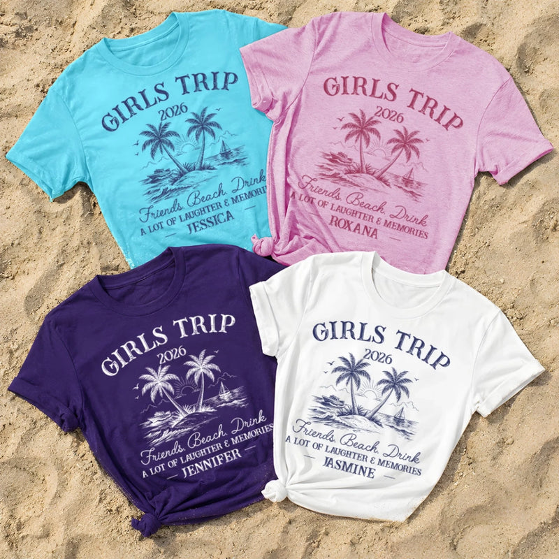 Custom T-shirt, Premium T-shirt, Hoodie - Personalized Summer Vacation And Travel Gifts For Best Friends, Family - Forever A Beach Girl