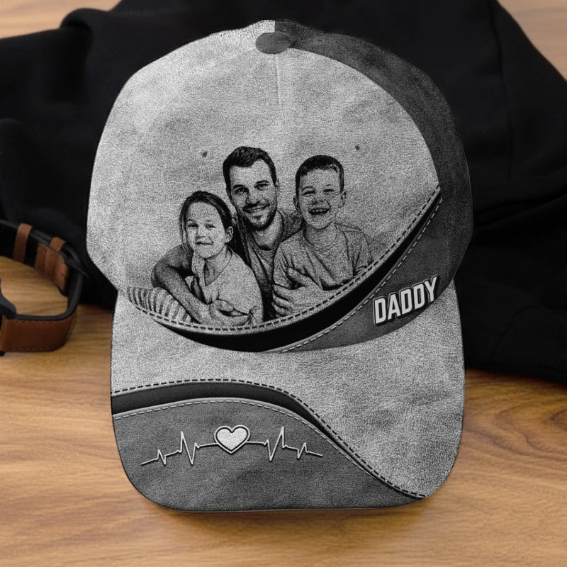 Custom Photo Cap - Personalized Father's Day Birthday Gifts For Dad, Grandpa - Family First Always