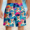 Custom Photo Tropical Hawaiian Aloha Men Beach Shorts - Personalized Summer Vacation And Travel Gifts For Dog Cat Lovers, Dog Dad And Mom, Cat Owners - Best Beach Buddy Ever