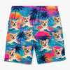 Custom Photo Tropical Hawaiian Aloha Men Beach Shorts - Personalized Summer Vacation And Travel Gifts For Dog Cat Lovers, Dog Dad And Mom, Cat Owners - Best Beach Buddy Ever