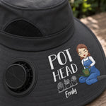 Custom Hat With Fans Solar Power - Personalized Garden Gifts For Gardeners - Crazy Plant Lady Vibes
