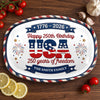 Custom Platter - Personalized America 250th Anniversary Gifts For Mom, Dad, Brother, Sister, Kids - Sweet Land Of Liberty