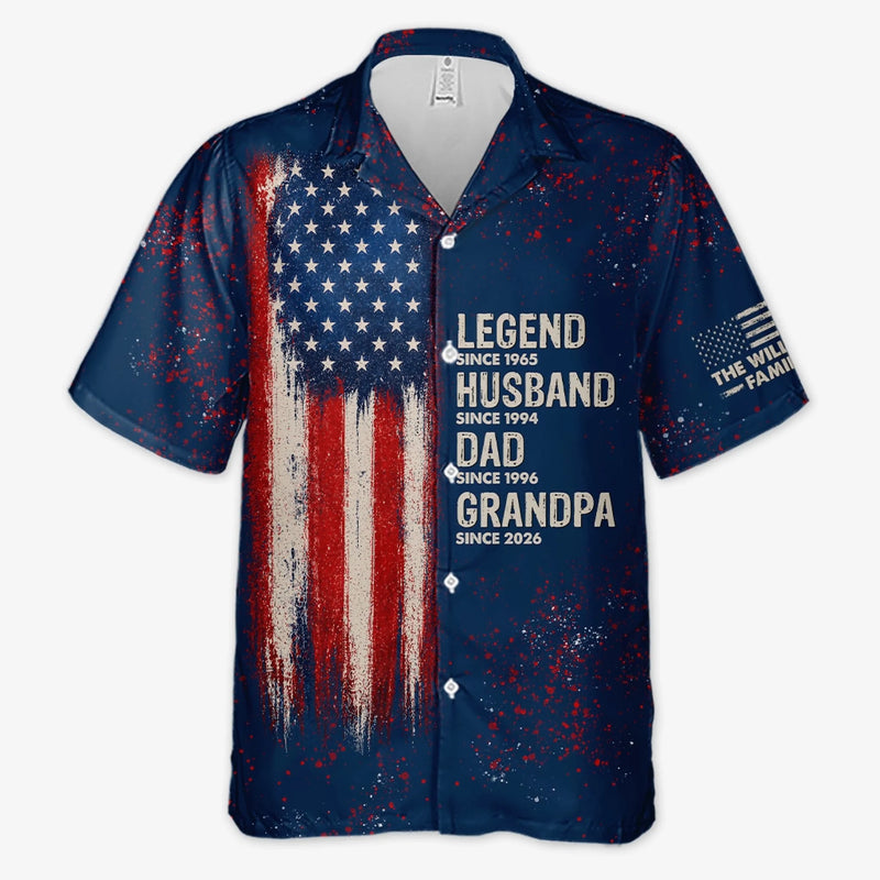 Custom Unisex Tropical Hawaiian Aloha Shirt - Personalized America 250th Anniversary Father's Day Gifts For Dad, Grandpa - Built On Freedom And Love