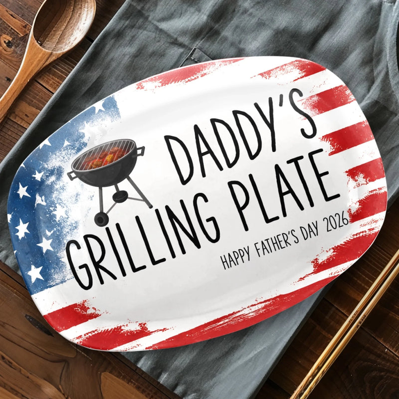 Custom Platter - Personalized Father's Day Birthday Gifts For Dad, Grandpa, Grillers - Built On Food And Love